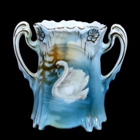 Two Handled Toothpick Holder, Unmarked R.S. Prussia, Icicle Mold