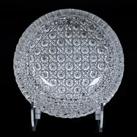 Bowl, American Brilliant Cut Glass, Completely Cut Pattern #534 By Sterling Cut Glass