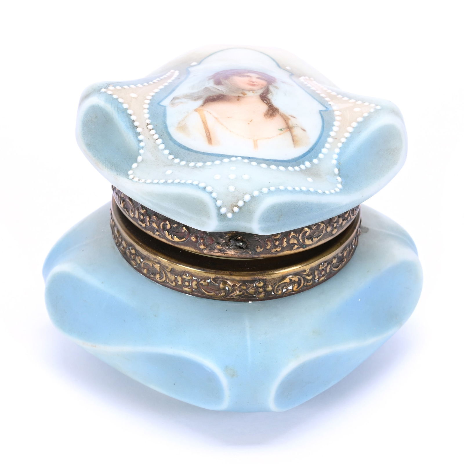Jewel Box, Marked Nakara, Blue And Cream Tones With Portrait Of Queen Louisa (1 of 6)