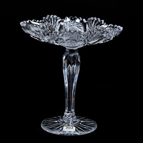 Compote, ABCG, Pinwheel And Fan Motif, Notched Teardrop Stem, Ray Cut Foot