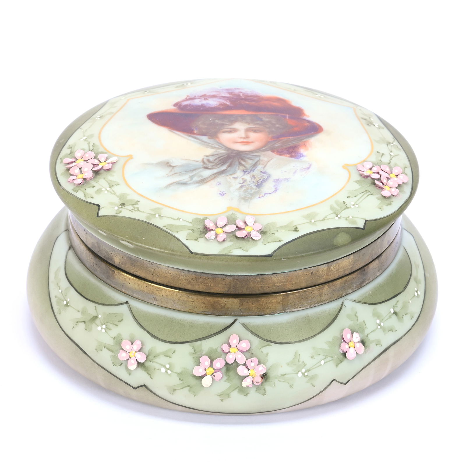 Dresser Box, Unmarked Wave Crest With Rare Gibson Girl Portrait (1 of 7)