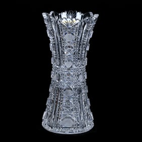 Vase, ABCG, Hobstar, Strawberry Diamond, Prism And Fan Motif With Channel Highlights