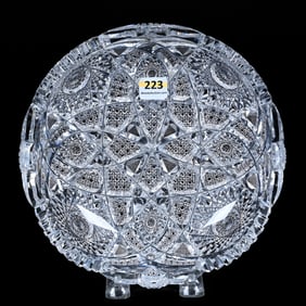 Low Bowl, American Brilliant Cut Glass, Unnamed Pattern By Shotton Cut Glass