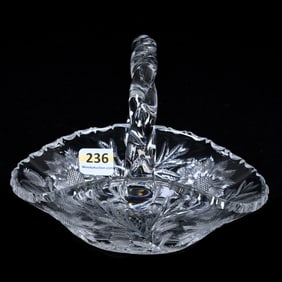 Basket, ABCG, Libbey Pattern Designed By W.C. Anderson, Hobstar Center, Applied Rope Twist Handle