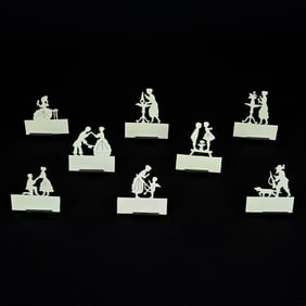 Eight Cut Out Silhouette Place Cards With Ebony Holders