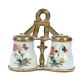 Double Match Holder, Unmarked C.F. Monroe, Wall Mount In The Form Of Binoculars