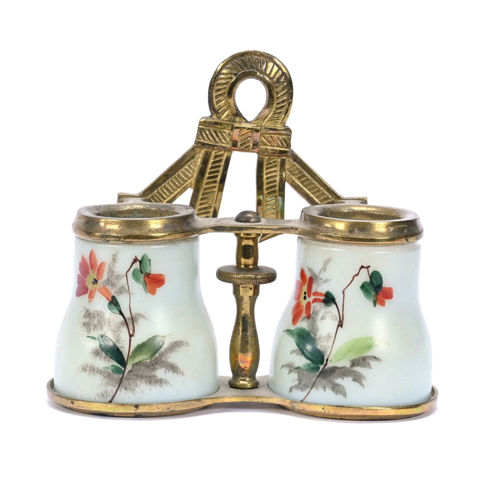 Double Match Holder, Unmarked C.F. Monroe, Wall Mount In The Form Of Binoculars (1 of 3)