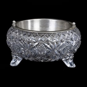 Footed Fernery, ABCG, Signed Hawkes, Hobstar, Crosscut Diamond, And Fan Motif