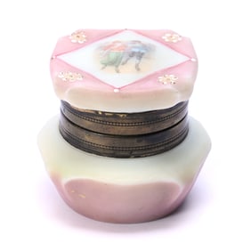 Ring Box Marked Nakara, Pink And Yellow Tones, Ice Skating Scenic Decor