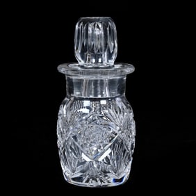 Horseradish Jar, American Brilliant Cut Glass, Signed J. Hoare
