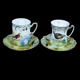 (2) Chocolate Cups And Saucers Marked R.S. Prussia, Not A Pair