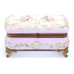 Glove Box, Wave Crest Banner Mark, Elaborate Embossed Scroll Mold