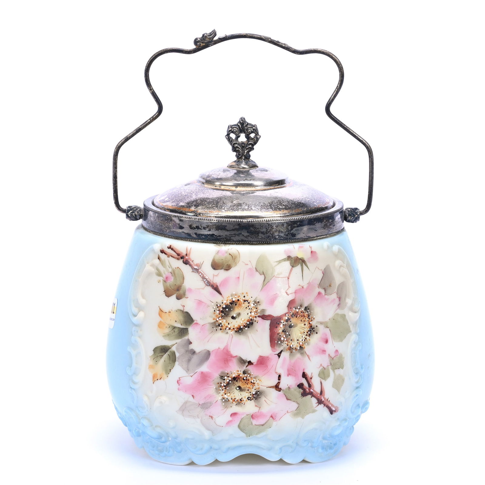 Biscuit Jar, Unmarked Wave Crest, Embossed Scroll Mold (1 of 4)