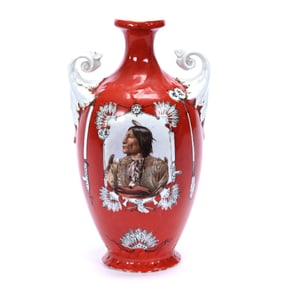 Vase, Two Handles, Marked E. S. Germany