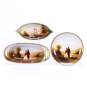 (3) Items, R.S. Germany, Rare Homesteaders Scenic Decor