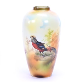Vase Marked R.S. Prussia, Pheasant Decor