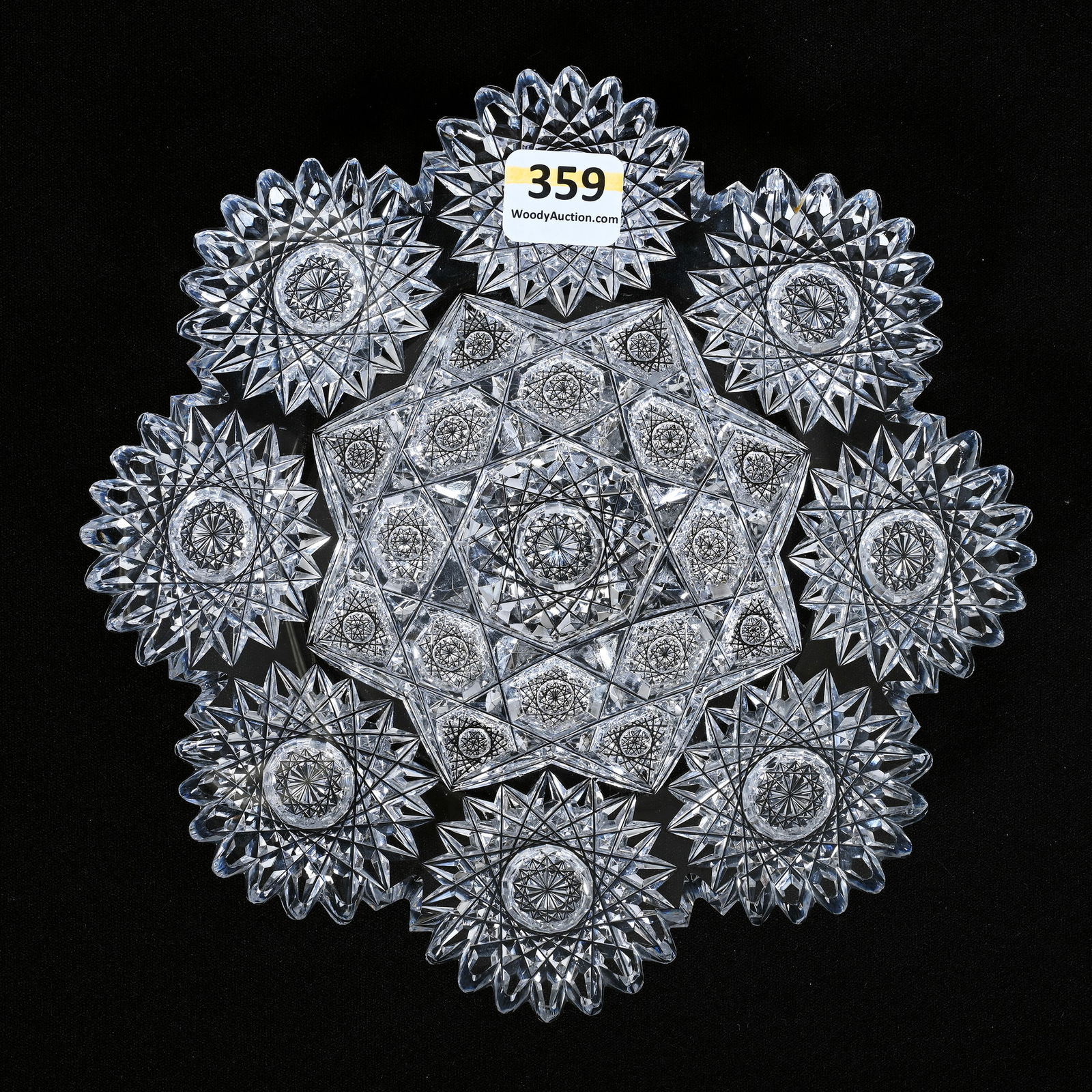 Plate, American Brilliant Cut Glass, Signed Hawkes Festoon Pattern: Plate, American Brilliant Cut Glass, Signed Hawkes Festoon Pattern, 7", Very Nice Example, Grady And Annette Hite Collection, NC.