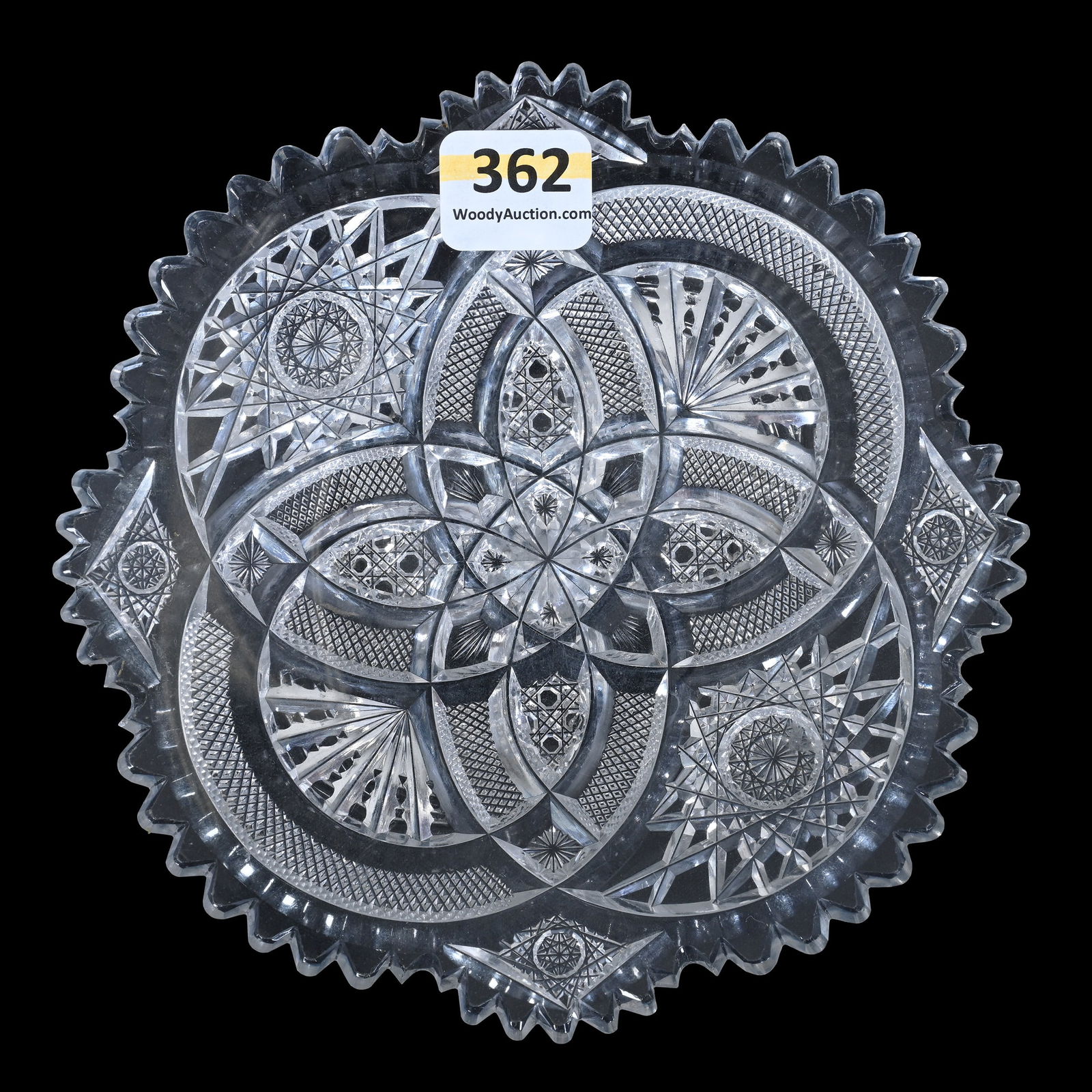 Plate, American Brilliant Cut Glass, Signed Hawkes Nautilus Pattern (1 of 2)