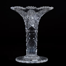 Vase, ABCG, Hobstar, Nailhead Diamond, Strawberry Diamond And Feather Motif