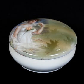 Powder Box, Marked Rs Germany Fall Season Portrait Decor