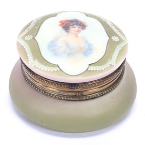 Jewel Box Marked Nakara, Green And Pink Tones