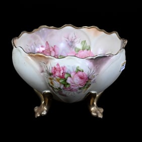 Bowl, Three Feet, Marked Silesia