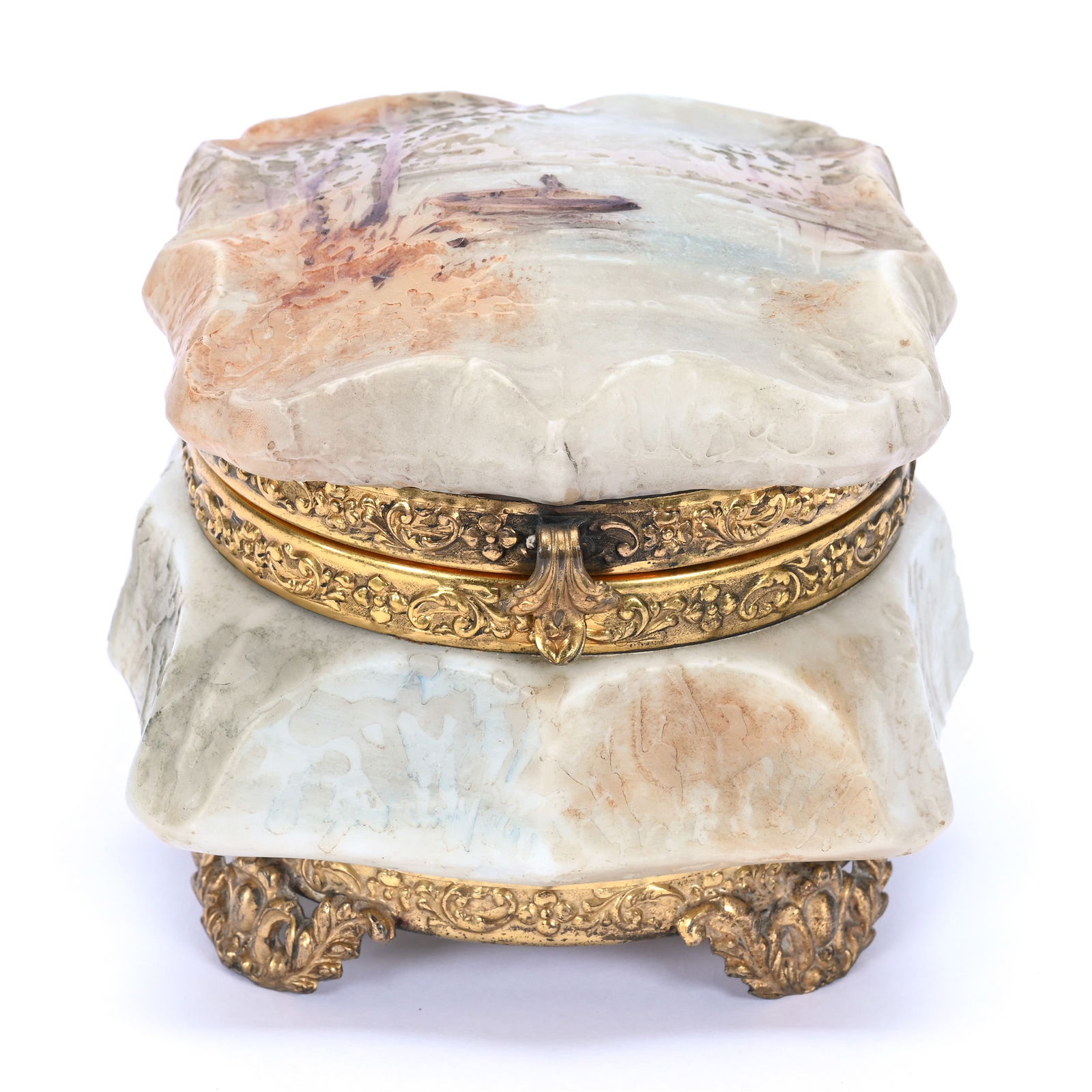 Jewel Box, Unmarked Wave Crest Cameo Carved (1 of 5)