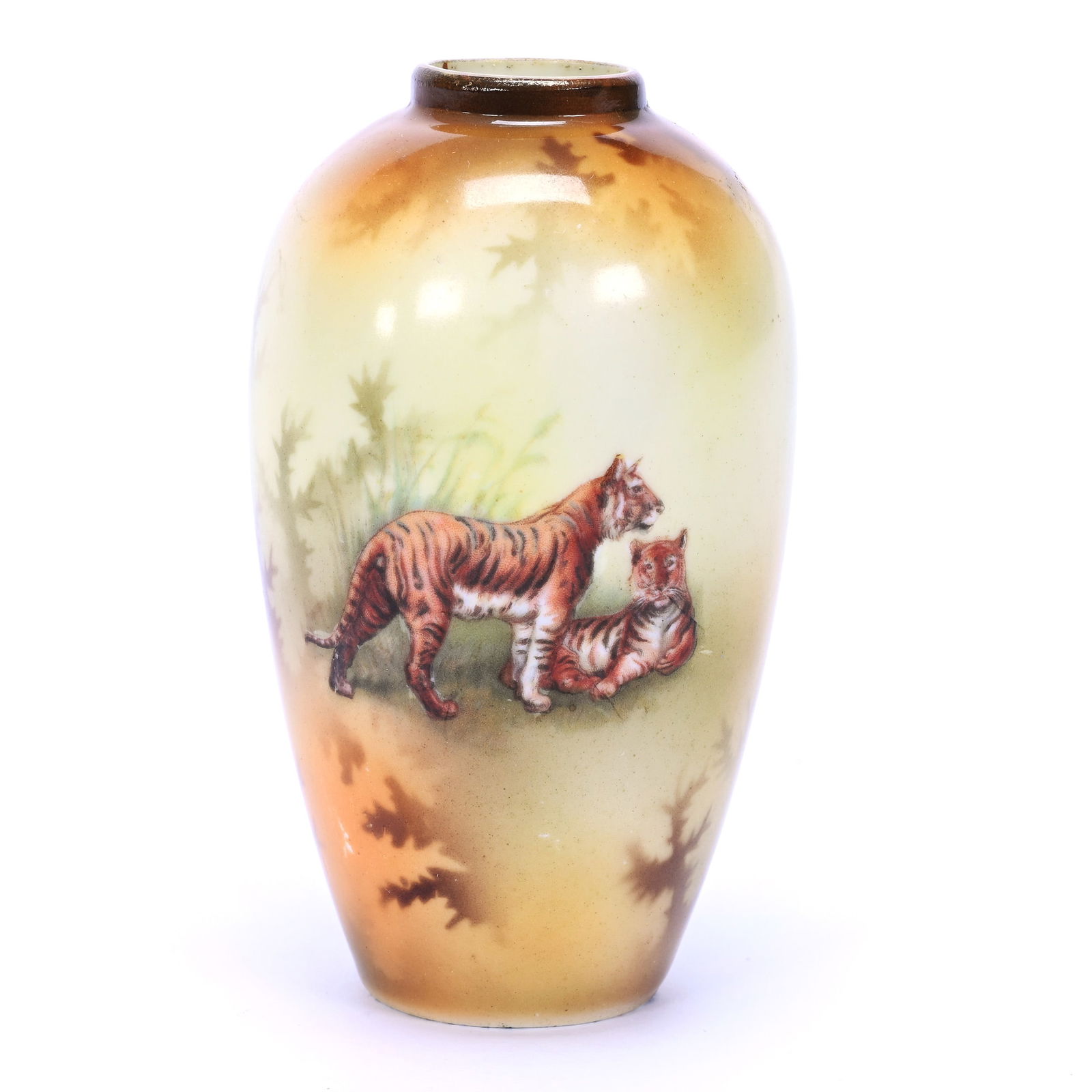 Vase, Unmarked R.S. Prussia, Rare Tiger Decor (1 of 3)