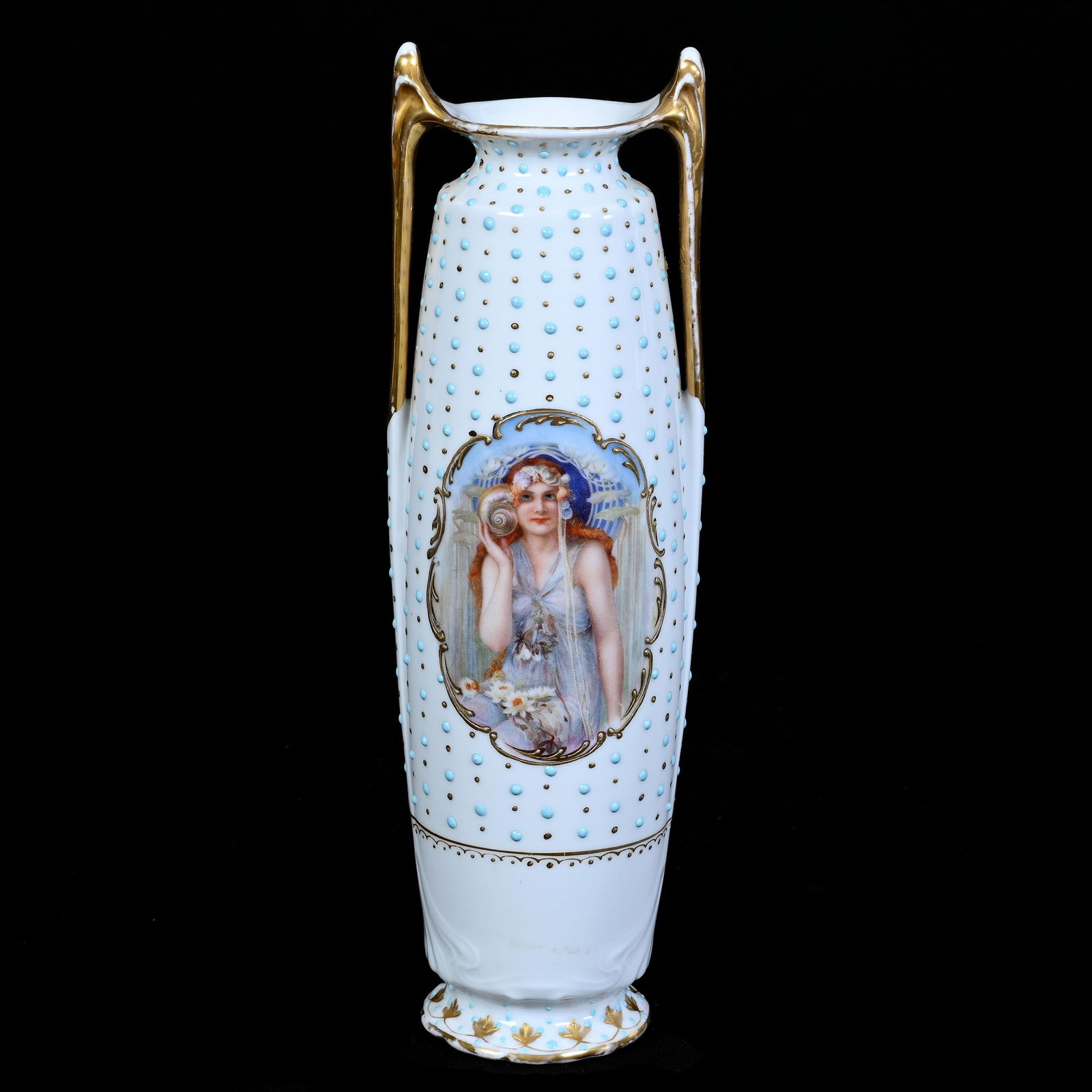 Vase, Two Handles, Marked Prov Saxe (1 of 3)