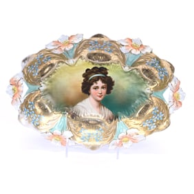 Bread Bowl, Unmarked R.S. Prussia, Lily Mold