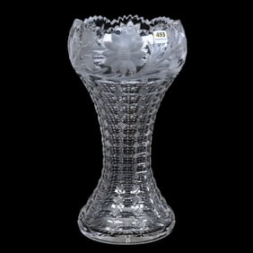Vase, American Brilliant Cut Glass, Lillian Pattern Designed By W.C. Anderson