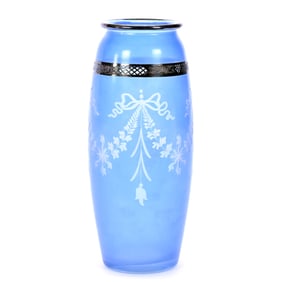 Vase, Late Period American Brilliant Cut Glass, Signed Hawkes