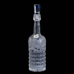 Whiskey Bottle, American Brilliant Cut Glass, Lillian Pattern Designed By W.C. Anderson