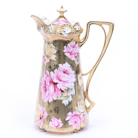 Chocolate Pot, Unmarked R.S. Prussia, Stipple Mold