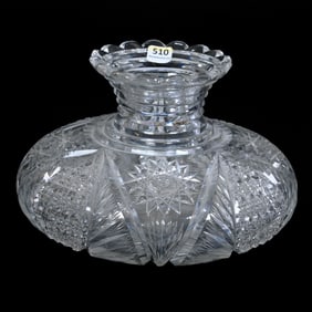 Flower Center, American Brilliant Cut Glass, Pinetree Pattern