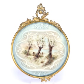 Round Plaque, Unmarked Wave Crest Scroll Mold