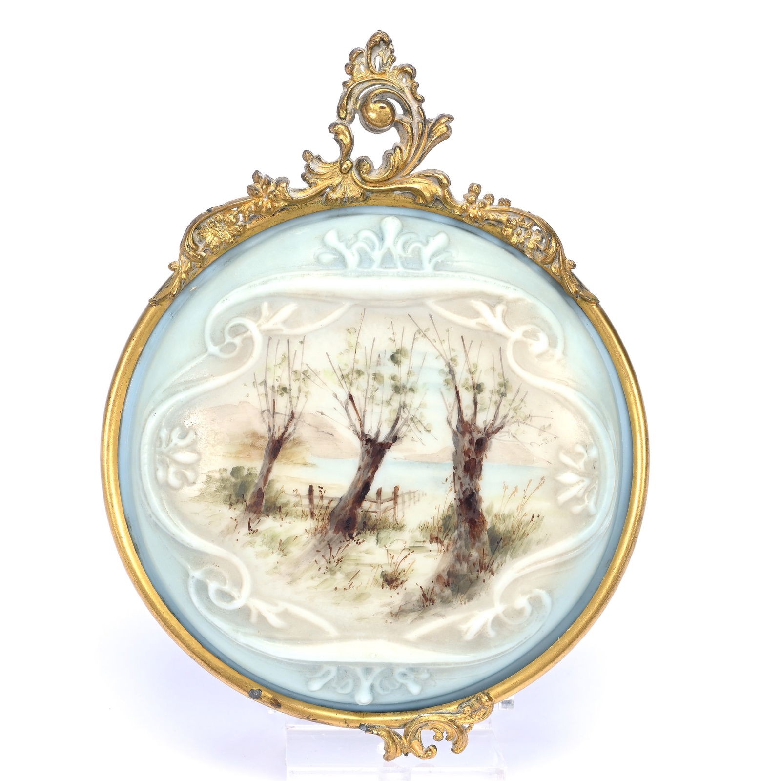 Round Plaque, Unmarked Wave Crest Scroll Mold (1 of 2)