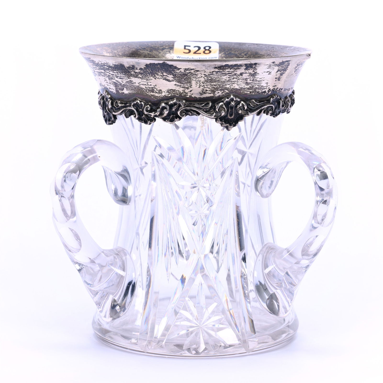 Loving Cup, Three Handles, American Brilliant Cut Glass, Star And Fan Motif (1 of 7)
