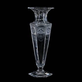 Pedestal Vase, American Brilliant Cut Glass, Signed Sinclaire Adam #2 Pattern (1 of 3)