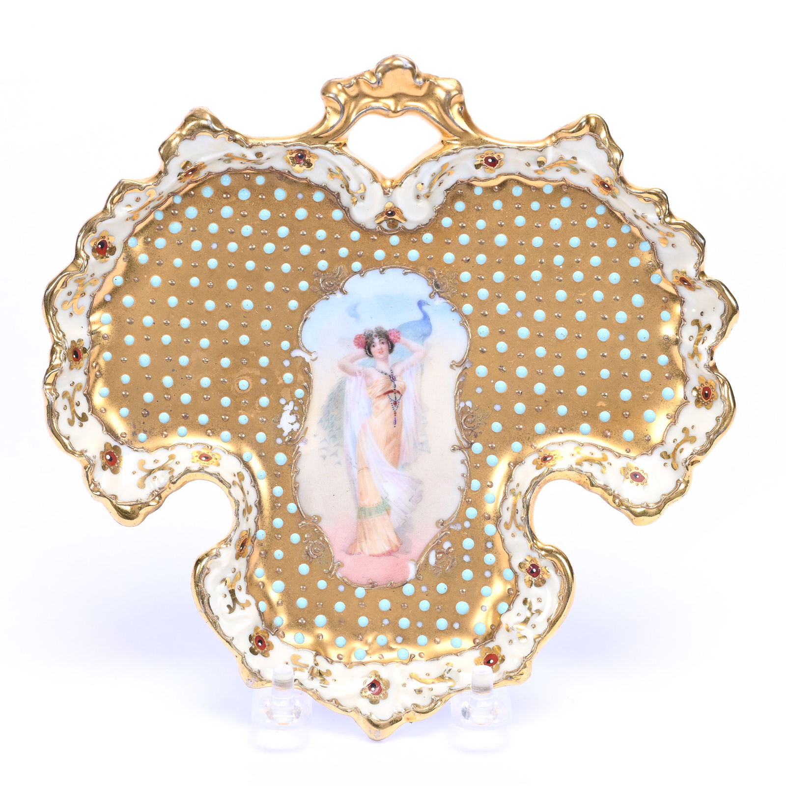 Tray, Club Shape, Marked Prov Saxe (1 of 2)