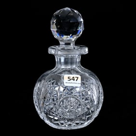 Cologne Bottle, American Brilliant Cut Glass, Hobstar And Fan Motif