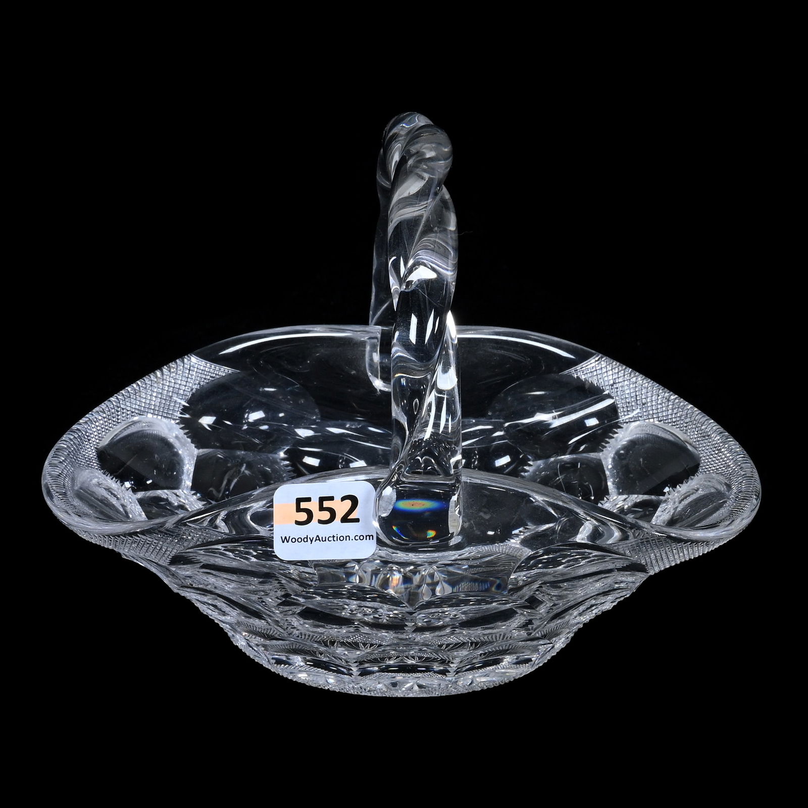 Basket American Brilliant Cut Glass, Signed Tuthill Thousand Eye Pattern (1 of 3)