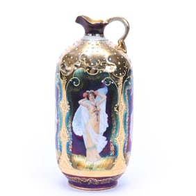 Jug Marked Prov Saxe, Iridescent Tiffany Ground