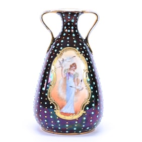 Vase, Two Handles, Unmarked Prov Saxe