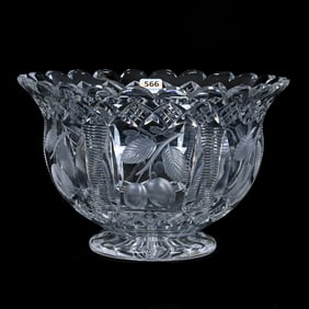 Pedestal Bowl, German Cut Glass