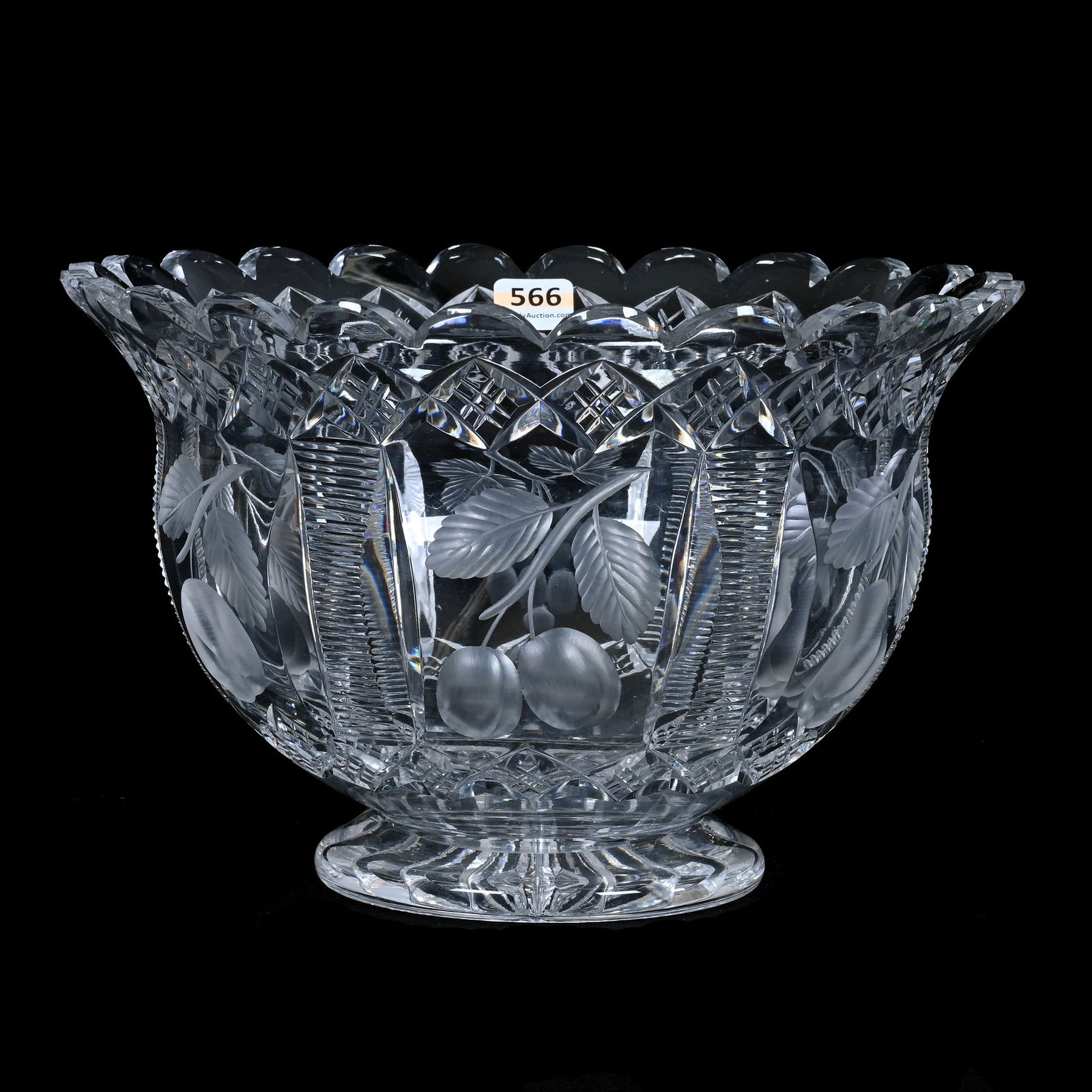 Pedestal Bowl, German Cut Glass (1 of 3)