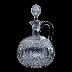 Ovoid Decanter, American Brilliant Cut Glass, Star Diamond And Miter Pillar Pattern