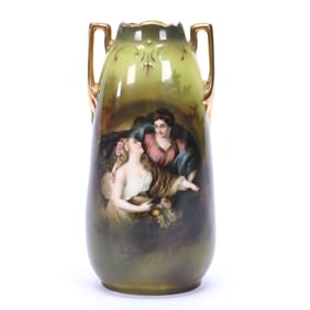 Vase, Two Handles, Marked R.S. Suhl, Peace Bringing Plenty Decor