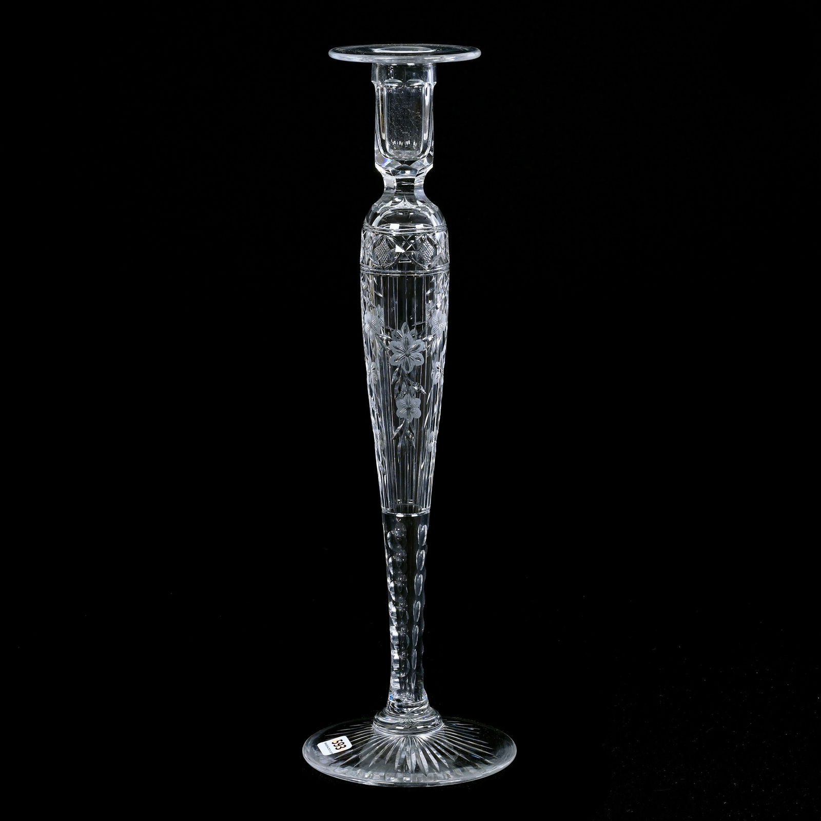 Candlestick, Single, ABCG, Engraved Floral Garland Design With Geometric Highlights (1 of 2)