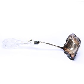 Punch Ladle, American Brilliant Cut Glass, Hobstar And Fan Motif